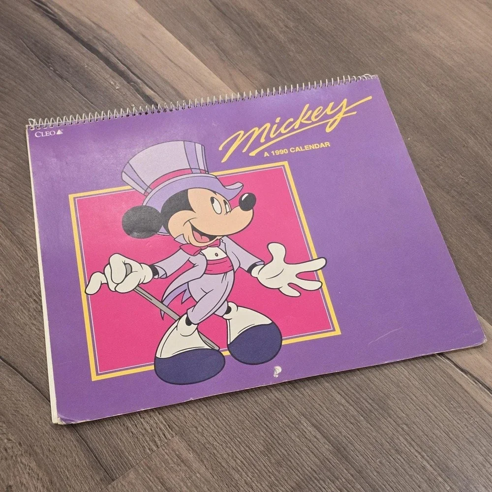 2 Disney Mickey Mouse Minnie Comics Calendar 1990 93 Vintage 12 Frameable Prints